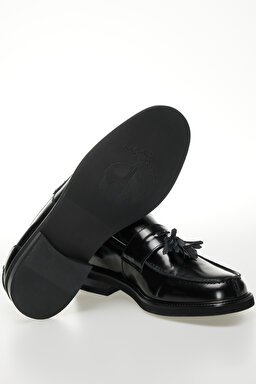 100% Deri Püskül Detaylı Loafer - Siyah (görsel 4)