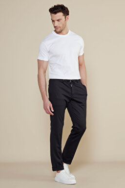 Beli Lastikli Jogger Pantolon - Siyah (görsel 2)