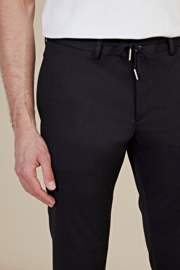 Beli Lastikli Jogger Pantolon - Siyah (görsel 5)