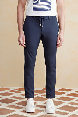 Beli Lastikli Jogger Pantolon - Lacivert (görsel 3)