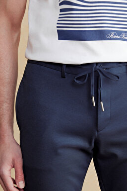 Beli Lastikli Jogger Pantolon - Lacivert (görsel 5)