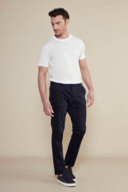 Premium Essentials Lyocell Karışımlı Parça Boya Chino Pantolon - Lacivert