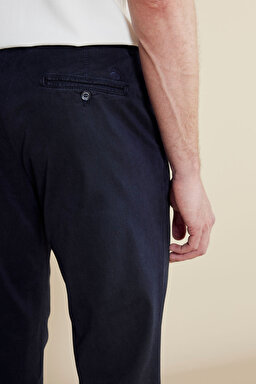 Premium Essentials Lyocell Karışımlı Parça Boya Chino Pantolon - Lacivert (görsel 5)