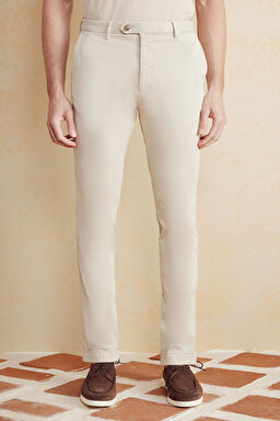 Premium Essentials Lyocell Karışımlı Parça Boya Chino Pantolon - Vizon (görsel 3)