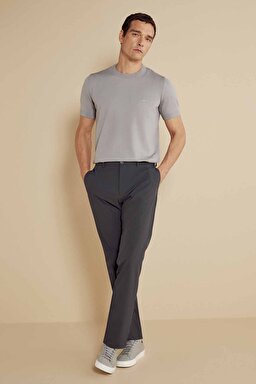 Standart Fit Düz Paça Fileto Cepli Performans Pantolon - Antrasit (görsel 3)