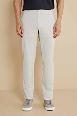 Standart Fit Düz Paça Fileto Cepli Performans Pantolon - Taş (görsel 4)