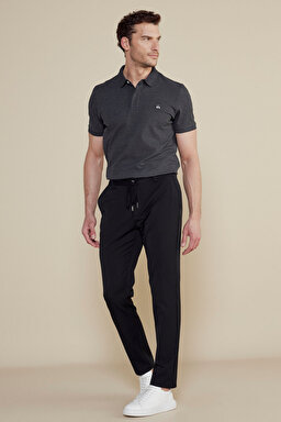 İpli Jogger Pantolon - Siyah (görsel 2)