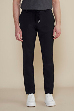 İpli Jogger Pantolon - Siyah (görsel 3)