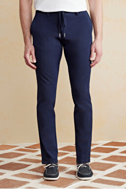 İpli Jogger Pantolon - Lacivert (görsel 3)