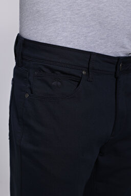 Pamuk Karışımlı Normal Bel Slim Fit Düz Parça  5 Cepli Pantolon - Lacivert (görsel 3)