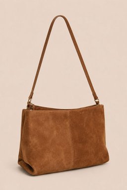 %100 Süet Bucket Omuz Çantası - Taba (görsel 3)