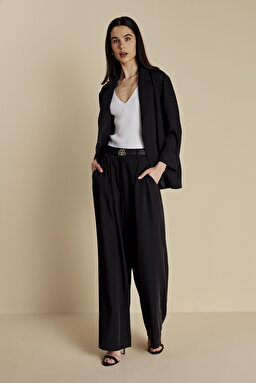 Mono Kapama Blazer Ceket - Siyah (görsel 3)