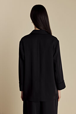 Mono Kapama Blazer Ceket - Siyah (görsel 5)