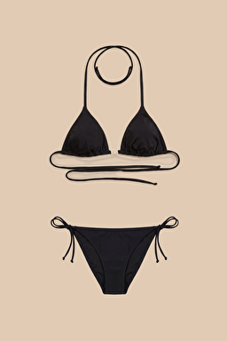 Üçgen Bikini Takımı - Siyah