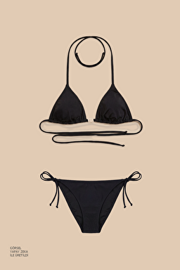Üçgen Bikini Takımı - Siyah