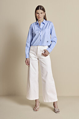 Yüksek Bel Wide Leg Sailor Denim - Kırık Beyaz (görsel 2)