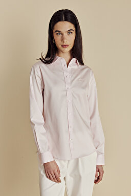 Non Iron %100 Pamuk Kolay Ütülenebilir Klasik Gömlek - Pembe