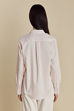 Non Iron %100 Pamuk Kolay Ütülenebilir Klasik Gömlek - Pembe (görsel 6)