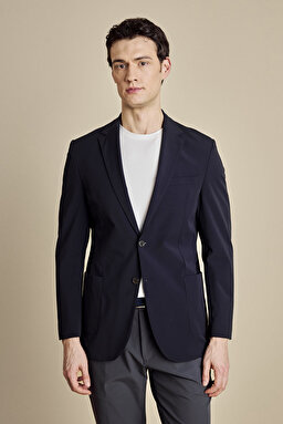 Mono Yaka Torba Cep Slim Fit Performans Ceket - Lacivert (görsel 2)