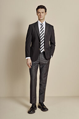Mono Yaka Torba Cep Slim Fit Ceket - Siyah (görsel 4)