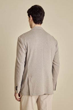 Mono Yaka Torba Cep Regular Fit Örme Ceket - Vizon (görsel 5)