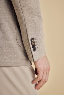 Mono Yaka Torba Cep Regular Fit Örme Ceket - Vizon (görsel 6)