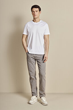 5 Cep Tapered Fit Denim Pantolon - Gri (görsel 2)