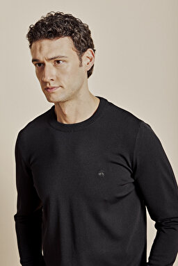 Bisiklet Yaka Basic Rayon U.K. Kazak - Siyah