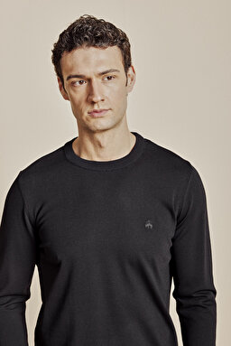 Bisiklet Yaka Basic Rayon U.K. Kazak - Siyah (görsel 4)