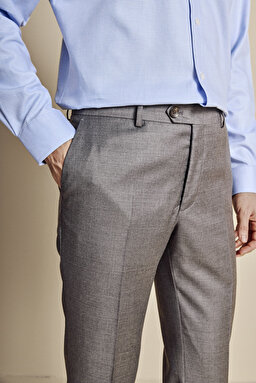 %100 Yün Uzun Dilli  Limited Edition Klasik Pantolon - Antrasit (görsel 4)