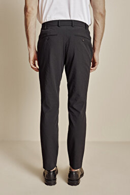 Yan Beli Lastikli Gofre Jogger Pantolon - Siyah (görsel 5)