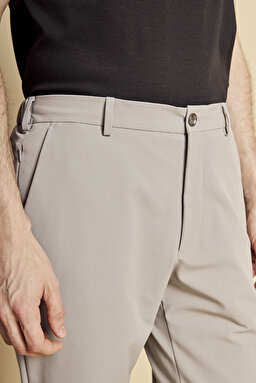 İçten Bağcıklı Slim Fit Jogger Performans Pantolon - Gri (görsel 4)