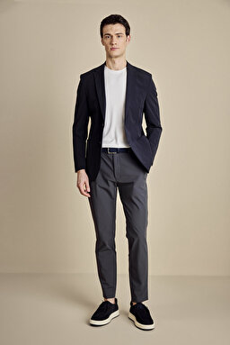 İçten Bağcıklı Slim Fit Jogger Performans Pantolon - Antrasit (görsel 2)