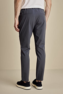 İçten Bağcıklı Slim Fit Jogger Performans Pantolon - Antrasit (görsel 5)
