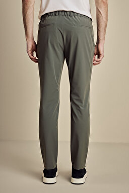 İçten Bağcıklı Slim Fit Jogger Performans Pantolon - Yeşil (görsel 4)