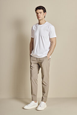 İçten Bağcıklı Slim Fit Jogger Performans Pantolon - Bej (görsel 2)