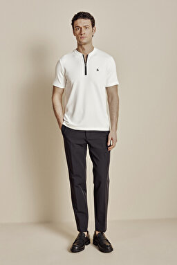 Yan Beli Lastikli Slim Fit Performans Pantolon - Siyah (görsel 2)