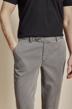 Premium Essentials Yıkamalı Petek Desen Lyocell Pantolon - Antrasit (görsel 4)