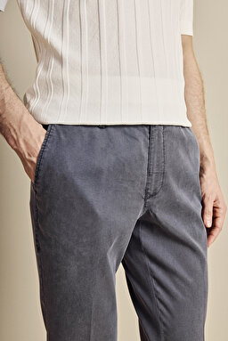 Premium Essentials Yıkamalı Petek Desen Lyocell Pantolon - Lacivert (görsel 4)